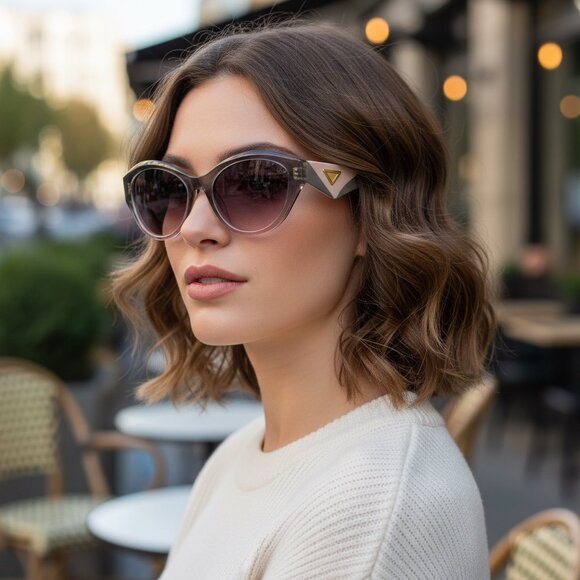 Giselle Accessories - NEW Art Deco Chic Trendy Pink Grey Sunglasses